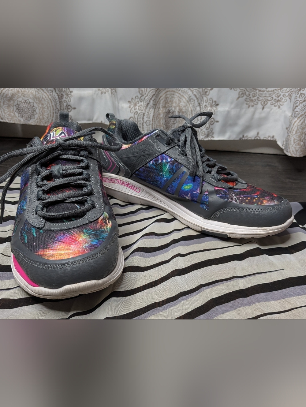 Fila Womens Multicolor Ultra Throttle Energized Lace Up Trainer Sneaker Shoe 9.5